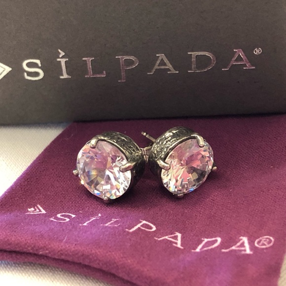 Silpada CROWN JEWEL Cubic Zirconia earrings P2381 - Picture 5 of 16